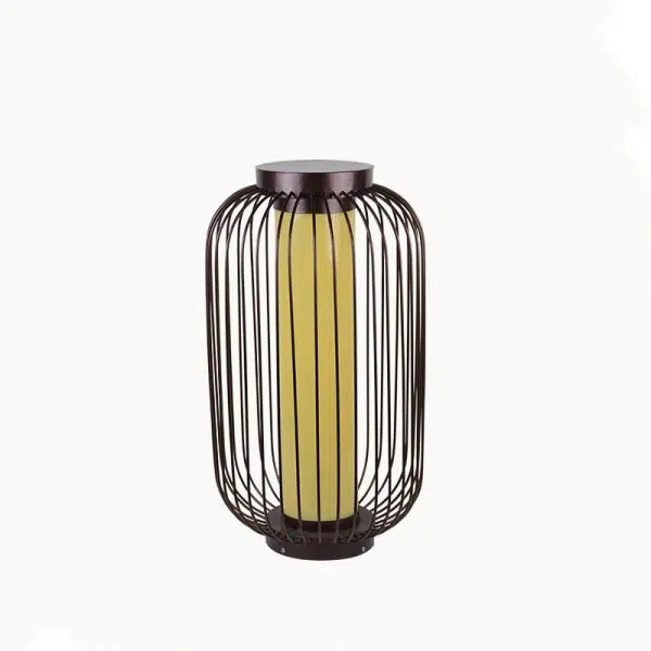 Traditional Chinese Birdcage Cylinder Faux Dolomite Stainless Steel 1-Light Outdoor Landscape For Outdoor Patio - Image 19