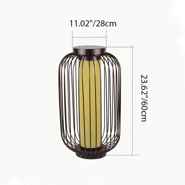 Traditional Chinese Birdcage Cylinder Faux Dolomite Stainless Steel 1-Light Outdoor Landscape For Outdoor Patio - Image 4