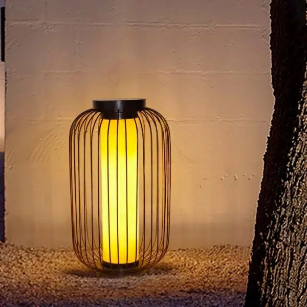 Traditional Chinese Birdcage Cylinder Faux Dolomite Stainless Steel 1-Light Outdoor Landscape For Outdoor Patio - Image 14