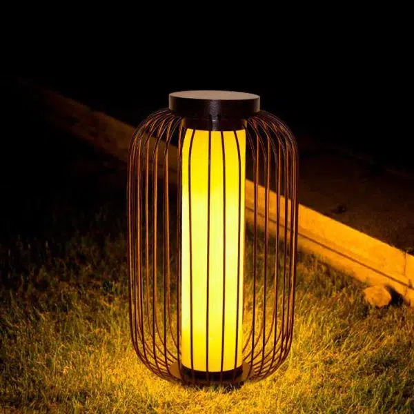 Traditional Chinese Birdcage Cylinder Faux Dolomite Stainless Steel 1-Light Outdoor Landscape For Outdoor Patio - Image 17