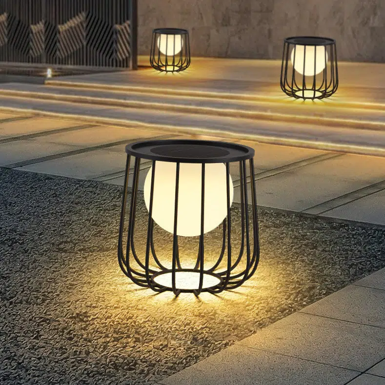 BS-Lighting-LW01121-9.jpg Modern Simplicity Openwork Round Orb Solar PE Stainless Steel LED Outdoor Landscape For Outdoor Patio - Image 1
