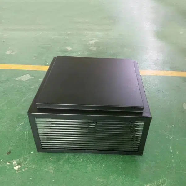 Modern Minimalist Square Stripe Galvanized Iron Stainless Steel Solar LED Outdoor Landscape For Outdoor Patio - Image 6