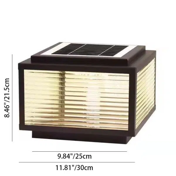 Modern Minimalist Square Stripe Galvanized Iron Stainless Steel Solar LED Outdoor Landscape For Outdoor Patio - Image 5