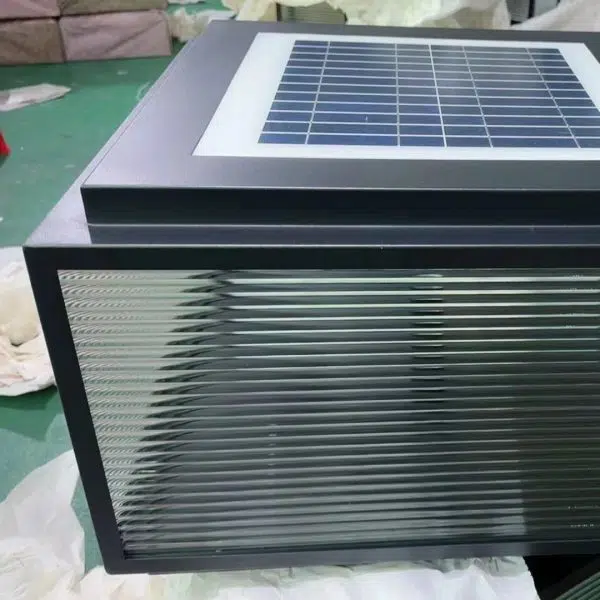 Modern Minimalist Square Stripe Galvanized Iron Stainless Steel Solar LED Outdoor Landscape For Outdoor Patio - Image 9