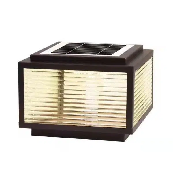 Modern Minimalist Square Stripe Galvanized Iron Stainless Steel Solar LED Outdoor Landscape For Outdoor Patio - Image 12