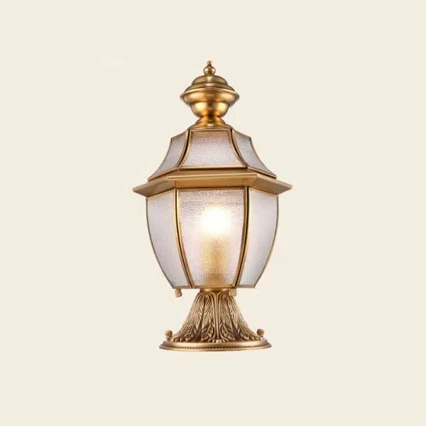 Contemporary Scandinavian Hexagonal Bell Glass Brass 1-Light Outdoor Light For Outdoor Patio - Image 19