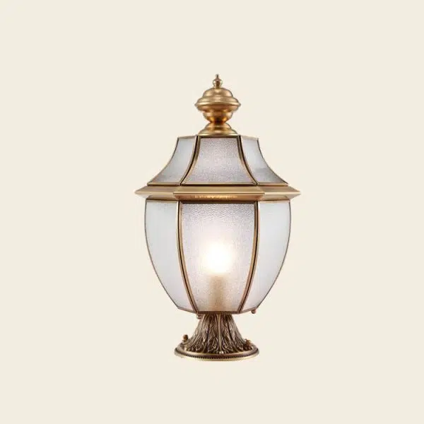 Contemporary Scandinavian Hexagonal Bell Glass Brass 1-Light Outdoor Light For Outdoor Patio - Image 21