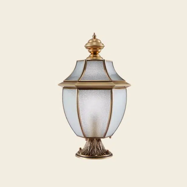 Contemporary Scandinavian Hexagonal Bell Glass Brass 1-Light Outdoor Light For Outdoor Patio - Image 22