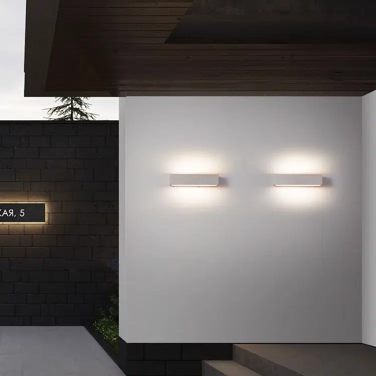 BS-Lighting-LW01484-9.jpg Modern Minimalist Square Long Acrylic Concrete LED Wall Sconce Lamp For Outdoor Patio - Image 1
