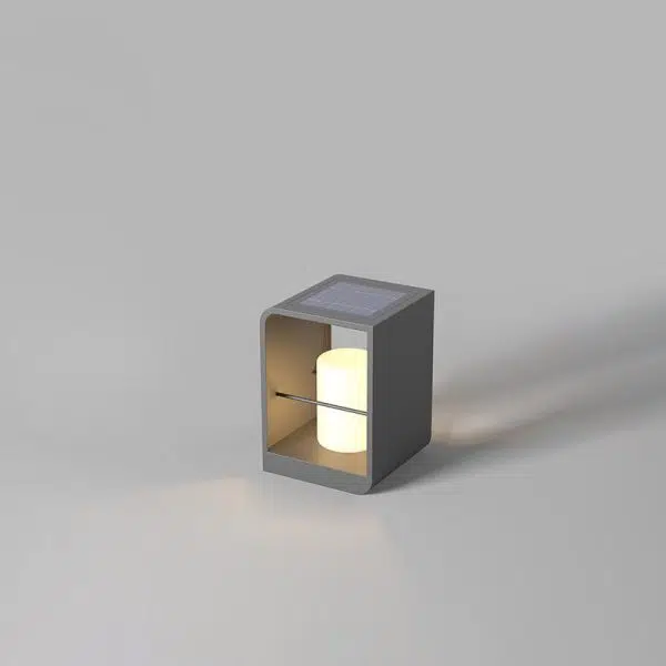 Modern Minimalist Rectangle Cylinder Solar Waterproof PE Hardware LED Outdoor Light For Garden - Image 12