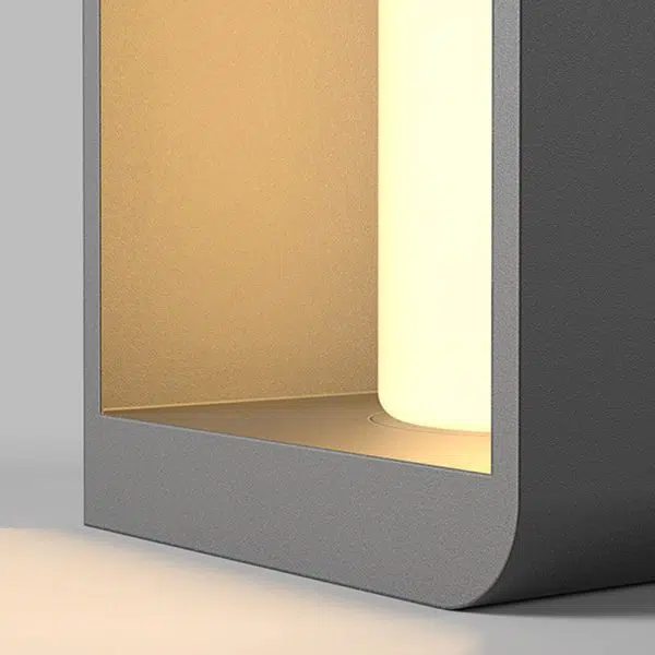 Modern Minimalist Rectangle Cylinder Solar Waterproof PE Hardware LED Outdoor Light For Garden - Image 8