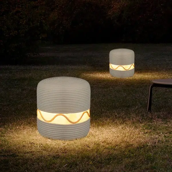 Traditional Japanese Solar Waterproof Resin Cylinder LED Landscape Lighting Outdoor Light For Garden - Image 4