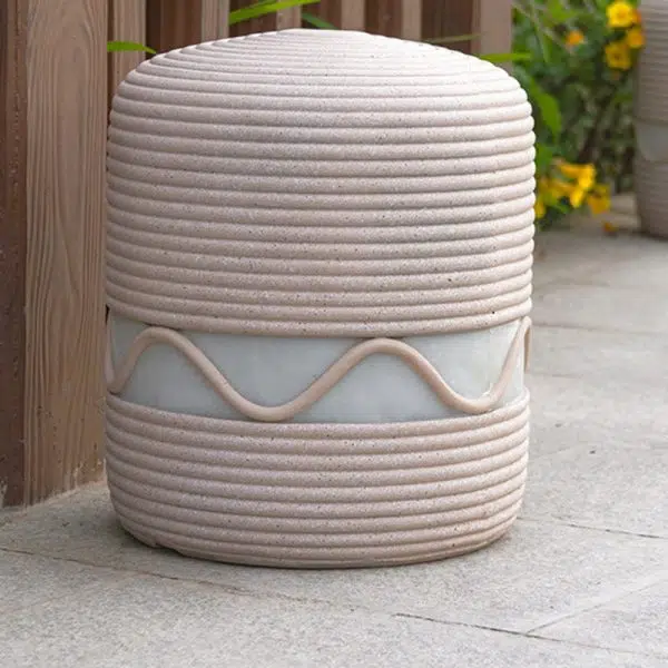 Traditional Japanese Solar Waterproof Resin Cylinder LED Landscape Lighting Outdoor Light For Garden - Image 5