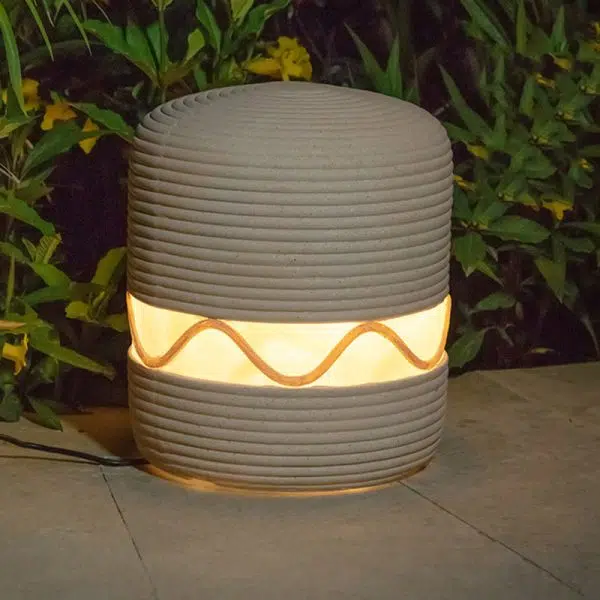Traditional Japanese Solar Waterproof Resin Cylinder LED Landscape Lighting Outdoor Light For Garden - Image 12