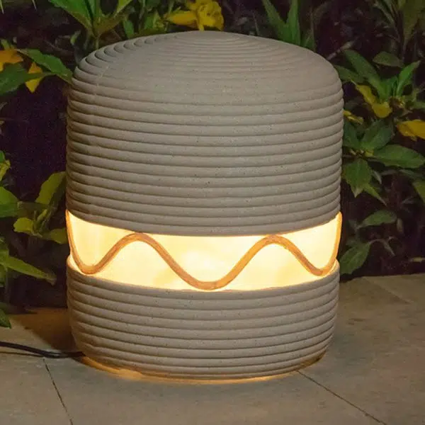 Traditional Japanese Solar Waterproof Resin Cylinder LED Landscape Lighting Outdoor Light For Garden - Image 13