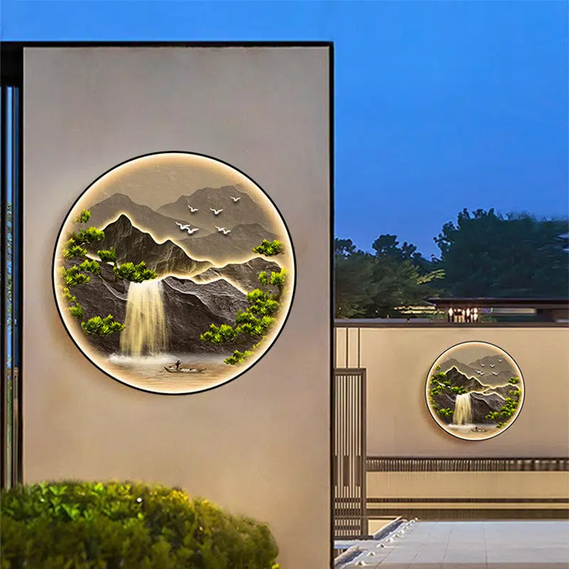 BS-Lighting-LX01289-1-273d46f4-a83c-40a2-9a70-4c6f90f8341f.jpg Modern Art Deco Solar Waterproof Aluminum Alloy Crystalline Round Landscape LED Wall Sconce Lamp For Outdoor Patio - Image 1