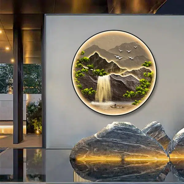 Modern Art Deco Solar Waterproof Aluminum Alloy Crystalline Round Landscape LED Wall Sconce Lamp For Outdoor Patio - Image 4