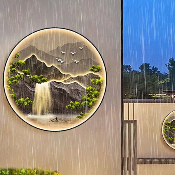 Modern Art Deco Solar Waterproof Aluminum Alloy Crystalline Round Landscape LED Wall Sconce Lamp For Outdoor Patio - Image 13