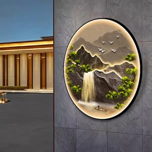 Modern Art Deco Solar Waterproof Aluminum Alloy Crystalline Round Landscape LED Wall Sconce Lamp For Outdoor Patio - Image 5