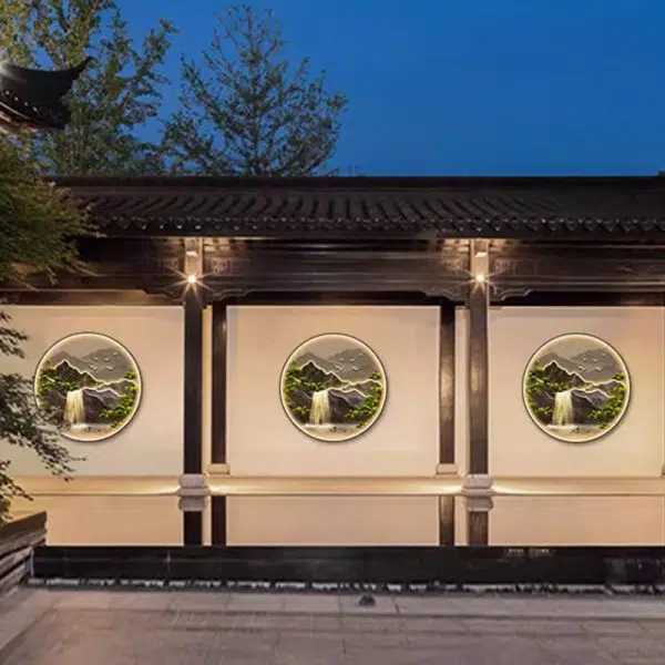 Modern Art Deco Solar Waterproof Aluminum Alloy Crystalline Round Landscape LED Wall Sconce Lamp For Outdoor Patio - Image 14