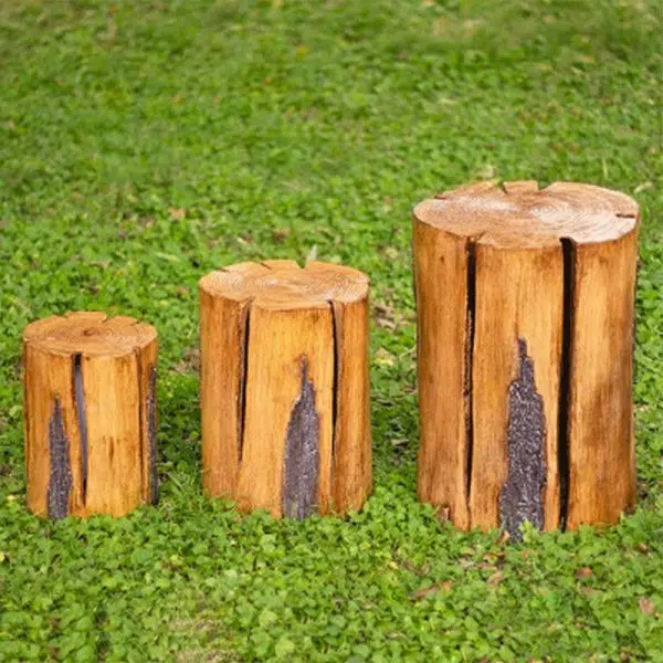 Modern Art Deco Solar Waterproof Resin Fiberglass Cylinder Tree Stump Wood Grain LED Landscape Lighting Outdoor Light For Garden - Image 18
