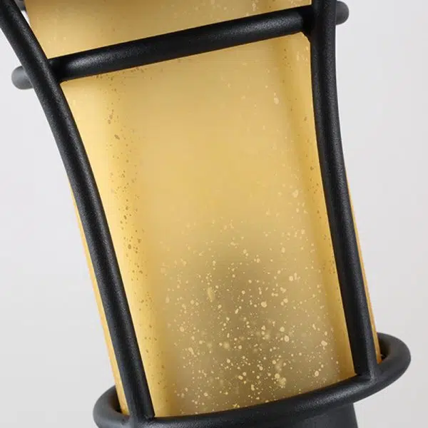 Traditional Chinese Waterproof Iron Glass Column Square 1-Light Landscape Lighting Outdoor Light For Garden - Image 11