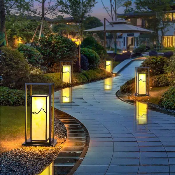 Traditional Chinese Solar Waterproof Stainless Steel Acrylic Cylinder Imitation Marble LED Landscape Lighting Outdoor Light For Garden - Image 3