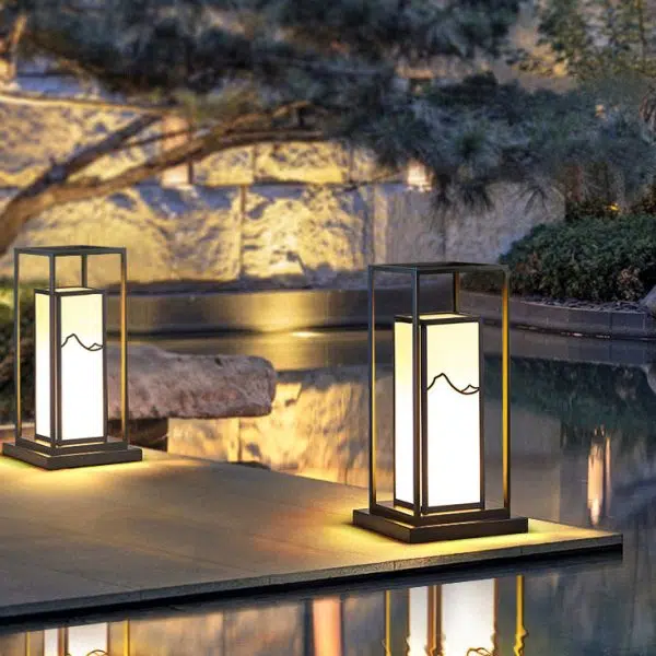 Traditional Chinese Solar Waterproof Stainless Steel Acrylic Cylinder Imitation Marble LED Landscape Lighting Outdoor Light For Garden - Image 14