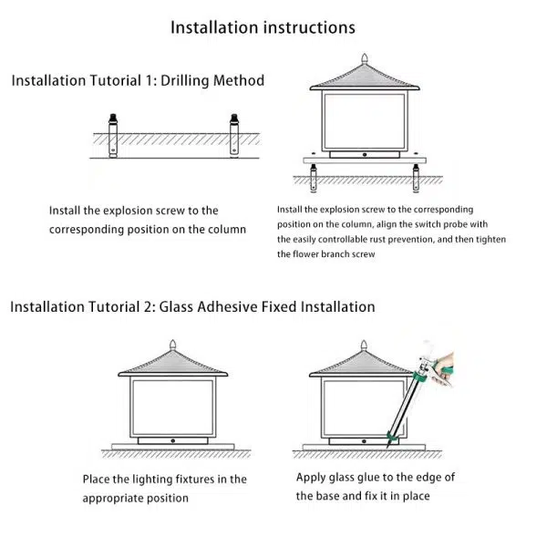 Traditional Chinese Solar Waterproof Aluminum PC Glass Pine Tree Square Cylinder LED Landscape Lighting Outdoor Light For Outdoor Patio - Image 12