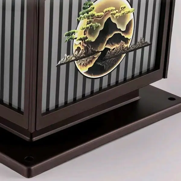 Traditional Chinese Solar Waterproof Aluminum PC Glass Pine Tree Square Cylinder LED Landscape Lighting Outdoor Light For Outdoor Patio - Image 10