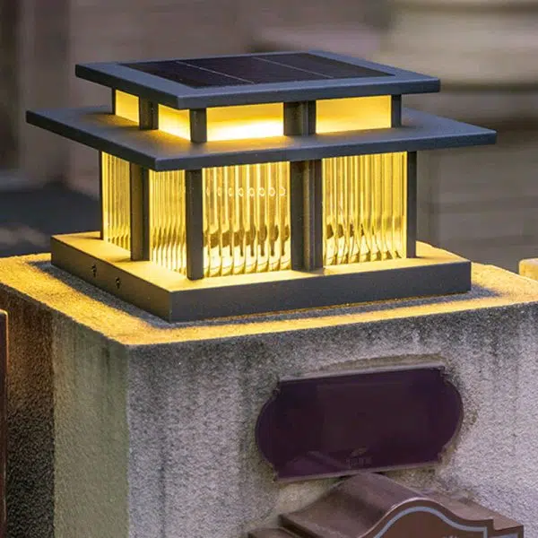Modern Minimalist Solar Waterproof Square Cylinder Aluminum Alloy Glass LED Landscape Lighting Outdoor Light For Outdoor Patio - Image 2