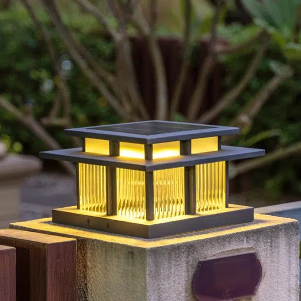 Modern Minimalist Solar Waterproof Square Cylinder Aluminum Alloy Glass LED Landscape Lighting Outdoor Light For Outdoor Patio - Image 12
