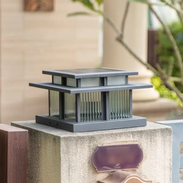 Modern Minimalist Solar Waterproof Square Cylinder Aluminum Alloy Glass LED Landscape Lighting Outdoor Light For Outdoor Patio - Image 13