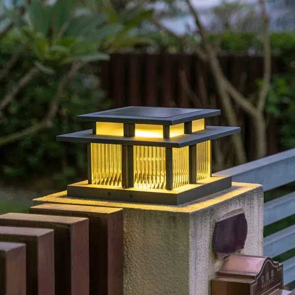 Modern Minimalist Solar Waterproof Square Cylinder Aluminum Alloy Glass LED Landscape Lighting Outdoor Light For Outdoor Patio - Image 3