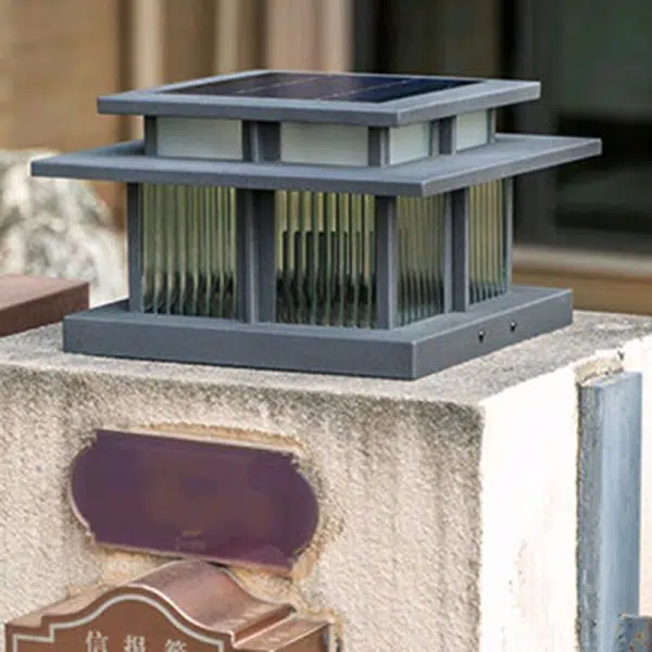 Modern Minimalist Solar Waterproof Square Cylinder Aluminum Alloy Glass LED Landscape Lighting Outdoor Light For Outdoor Patio - Image 11