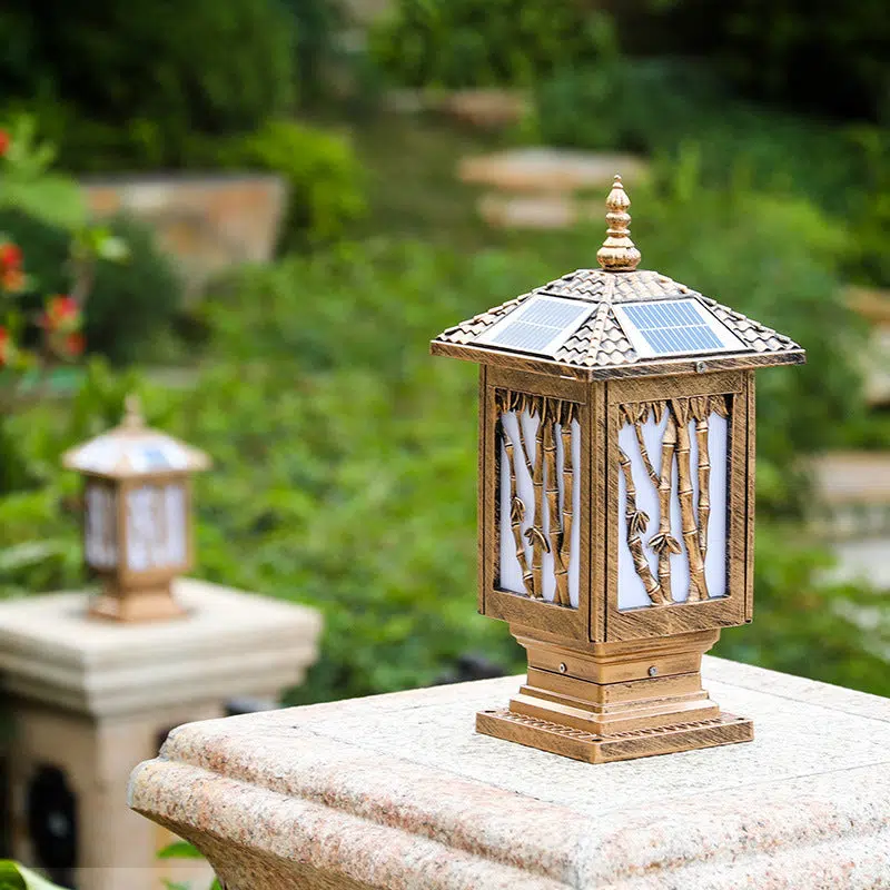 BS-Lighting-LX01546-1-22c67988-bee7-4b92-b518-33ebbe279f93.jpg Traditional European Solar Waterproof Aluminum Cylinder Bamboo 1-Light Landscape Lighting Outdoor Light For Garden - Image 1