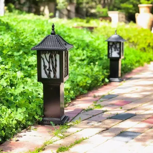 Traditional European Solar Waterproof Aluminum Cylinder Bamboo 1-Light Landscape Lighting Outdoor Light For Garden - Image 2