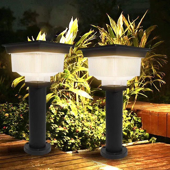 BS-Lighting-LX01594-1.gif Modern Simplicity Solar Waterproof Aluminum PC Square Cylinder Pinstripe LED Landscape Lighting Outdoor Light For Garden - Image 1