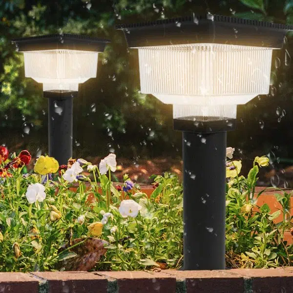 Modern Simplicity Solar Waterproof Aluminum PC Square Cylinder Pinstripe LED Landscape Lighting Outdoor Light For Garden - Image 4