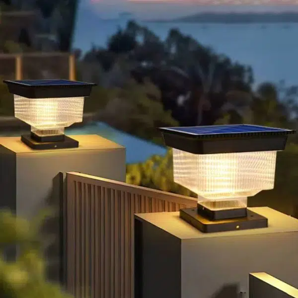 Modern Simplicity Solar Waterproof Aluminum PC Square Cylinder Pinstripe LED Landscape Lighting Outdoor Light For Garden - Image 2