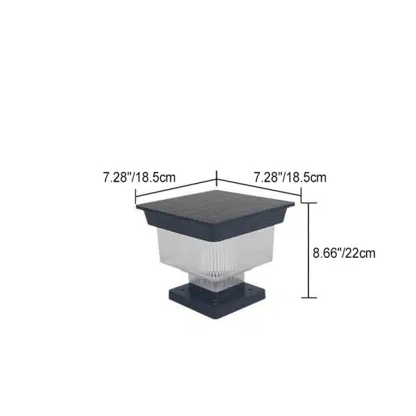 Modern Simplicity Solar Waterproof Aluminum PC Square Cylinder Pinstripe LED Landscape Lighting Outdoor Light For Garden - Image 5