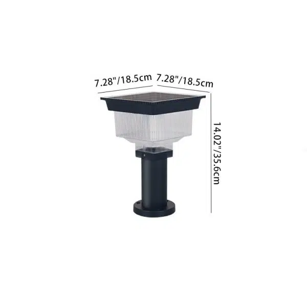 Modern Simplicity Solar Waterproof Aluminum PC Square Cylinder Pinstripe LED Landscape Lighting Outdoor Light For Garden - Image 6