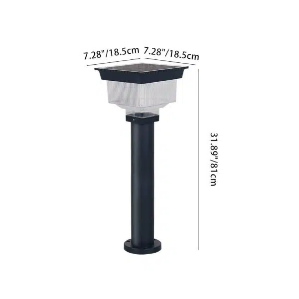 Modern Simplicity Solar Waterproof Aluminum PC Square Cylinder Pinstripe LED Landscape Lighting Outdoor Light For Garden - Image 8