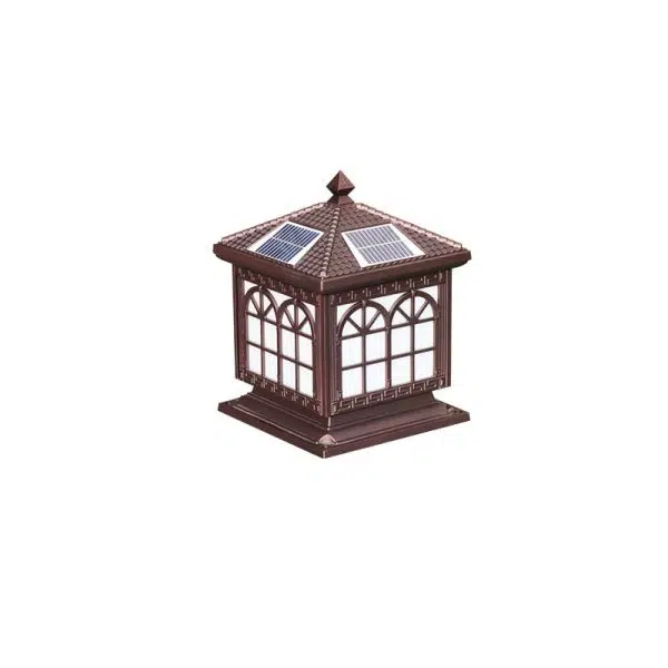 Traditional Chinese Solar Waterproof Aluminum Acrylic Glass Cylinder Lantern LED Landscape Lighting Outdoor Light For Garden - Image 15