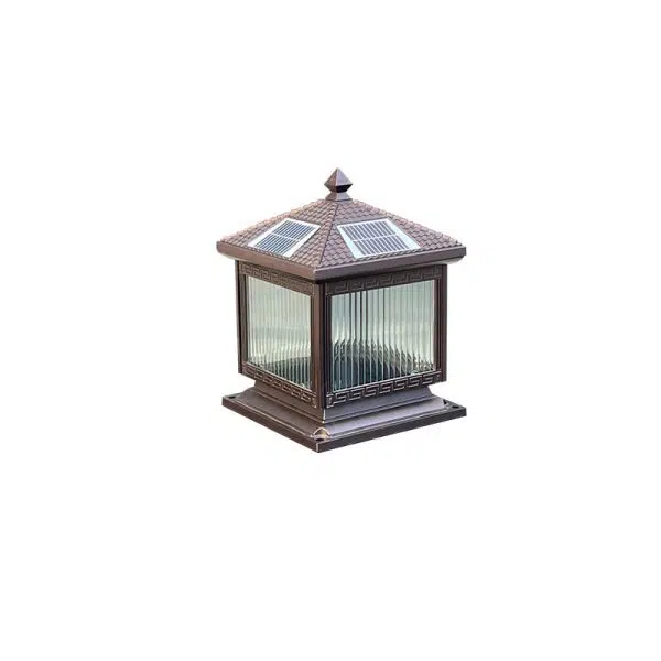 Traditional Chinese Solar Waterproof Aluminum Acrylic Glass Cylinder Lantern LED Landscape Lighting Outdoor Light For Garden - Image 16