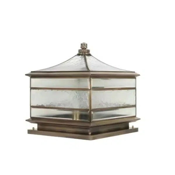 Traditional Chinese Solar Waterproof Copper Frosted Glass Pointed Cylinder Square LED Landscape Lighting Outdoor Light For Outdoor Patio - Image 14