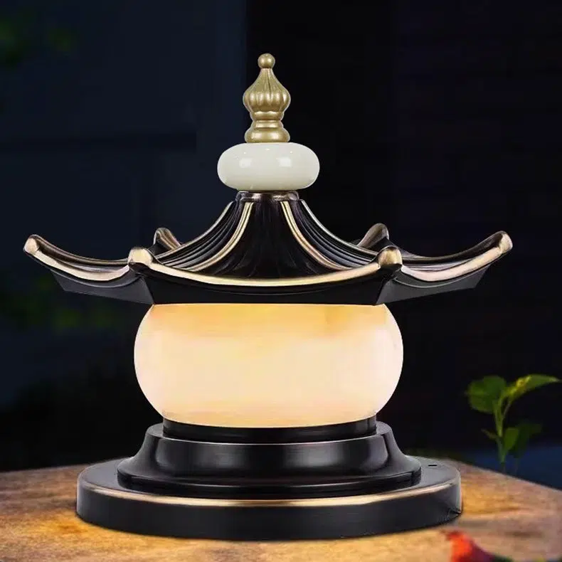 BS-Lighting-LX01763-11.jpg Traditional Chinese Waterproof Aluminum Imitation Marble Pointed Lantern 1-Light Landscape Lighting Outdoor Light For Garden - Image 1
