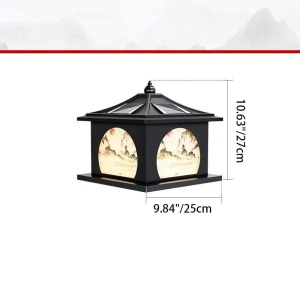 Traditional Chinese Solar Waterproof Iron ABS PC Pointed Square Landscape LED Landscape Lighting Outdoor Light For Garden - Image 5