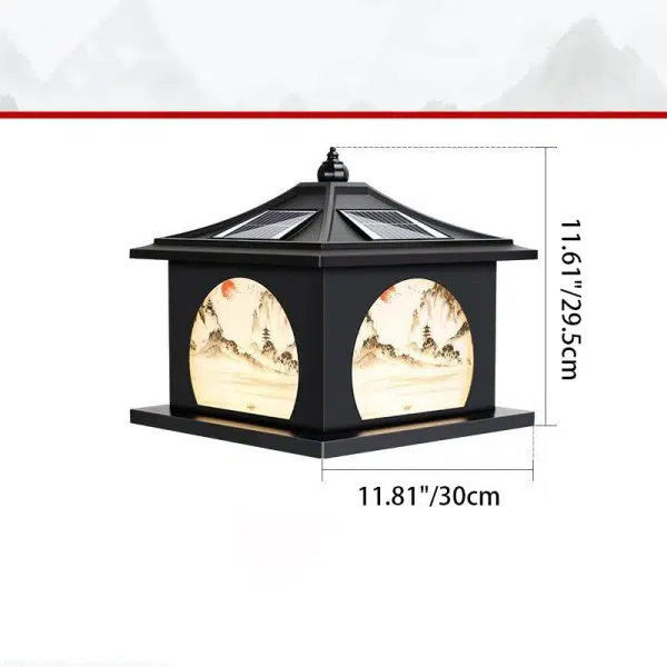 Traditional Chinese Solar Waterproof Iron ABS PC Pointed Square Landscape LED Landscape Lighting Outdoor Light For Garden - Image 6