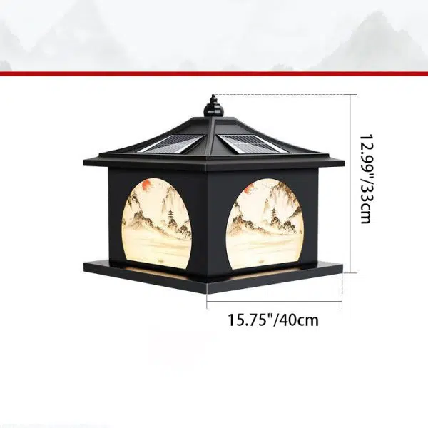 Traditional Chinese Solar Waterproof Iron ABS PC Pointed Square Landscape LED Landscape Lighting Outdoor Light For Garden - Image 7